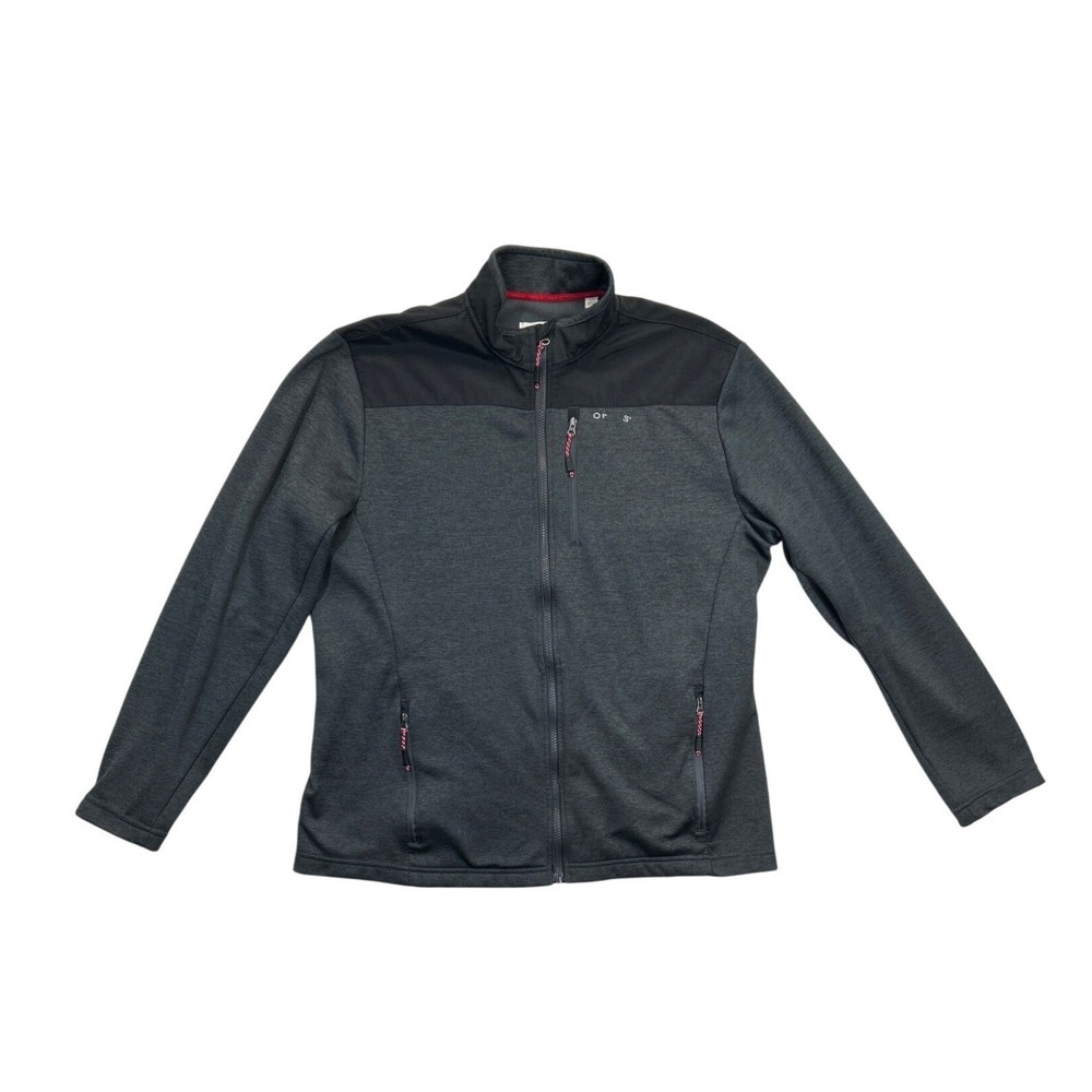 Orvis Jacket Mens Large Gray Black Full-Zip Pockets Lightweight‎